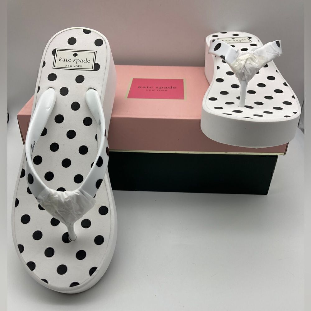 NWT Kate Spade Elena Platform Polka Dot Sandals Size 9B - Picture 2 of 8